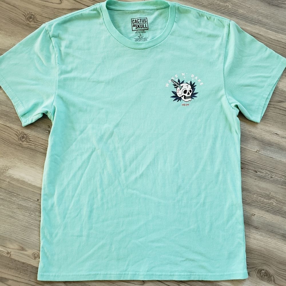 men's t-shirt wake and bake large size large